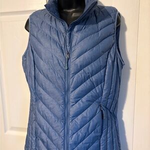 32 Degrees Light Blue Quilted Vest with Chevron Stitching